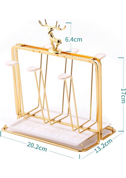Su Drenaj Kupası Tutucu Lüks Cam Rafı Ev Elk Su Kupası Tahliye Standı 6 Bardak Mutfak Aracı Organize Bardak Kurutma (Yurt Dışından) fiyatları