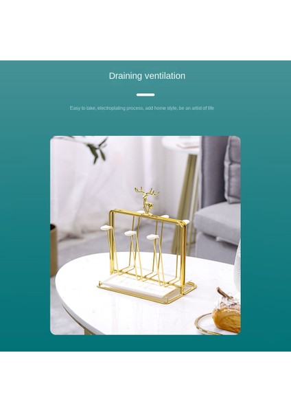 Su Drenaj Kupası Tutucu Lüks Cam Rafı Ev Elk Su Kupası Tahliye Standı 6 Bardak Mutfak Aracı Organize Bardak Kurutma (Yurt Dışından) indirimleri