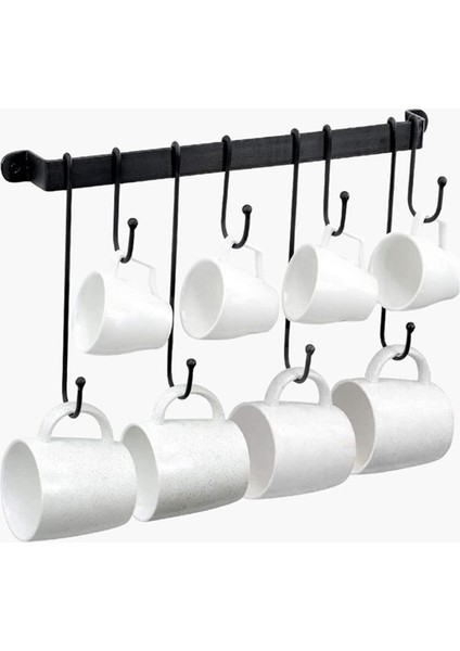 Duvar Için Kahve Kupa Tutucu: 17 Inç Siyah Kahve Bara Kupa Askı Kancaları - Asılı Kahve Kupası Raf Depolama Organizatör 2 Pcs (Yurt Dışından)