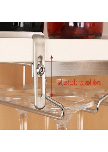 Ayarlanabilir Şarap Camı Organizatörü, Asma Metal Şarap Camı Rafı, Şarap Tutucu Dolap Altında Çubuk 23CM Için Sondaj Yok (Yurt Dışından) modelleri