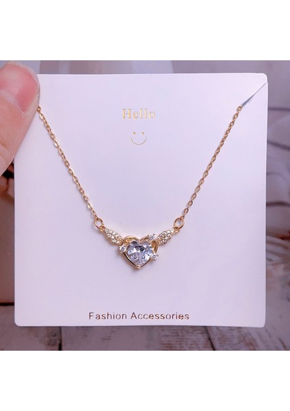 Yeni Bakır Kaplama Mikro-Set Zirkon Metin Tasarımı Moda Basit ve Çok Yönlü Kolye Ucu Kolye (Yurt Dışından)