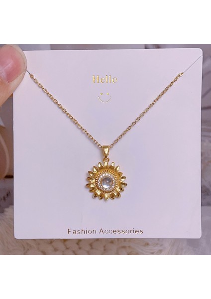 Yeni Bakır Kaplama Mikro-Set Zirkon Metin Tasarımı Moda Basit ve Çok Yönlü Kolye Ucu Kolye (Yurt Dışından)