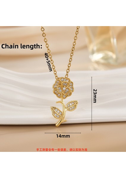 Yeni Basit Kakma Zirkonya Yay Kolye Kadın Basit Yüksek Sınıf Mücevher Duygusu Titanyum Çelik Renk Kaybetmez (Yurt Dışından)