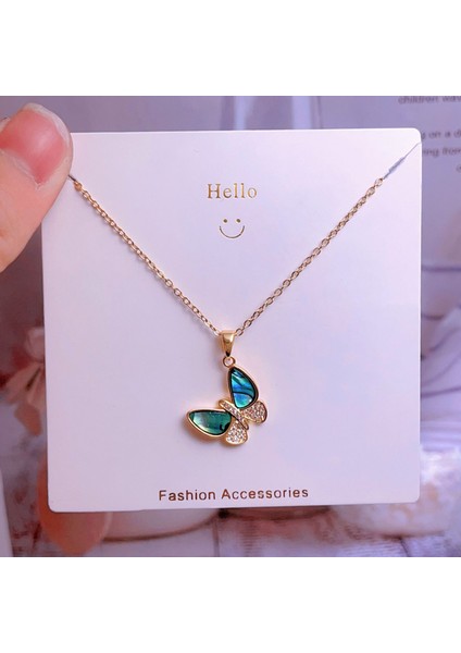 Yeni Avrupa ve Amerika Birleşik Devletleri Moda Lüks Niş Mücevher Deniz Dünyası Kolye Bakır Kaplama 18K Kolye Titanyum Çelik Köprücük Kemiği Zinciri (Yurt Dışından)