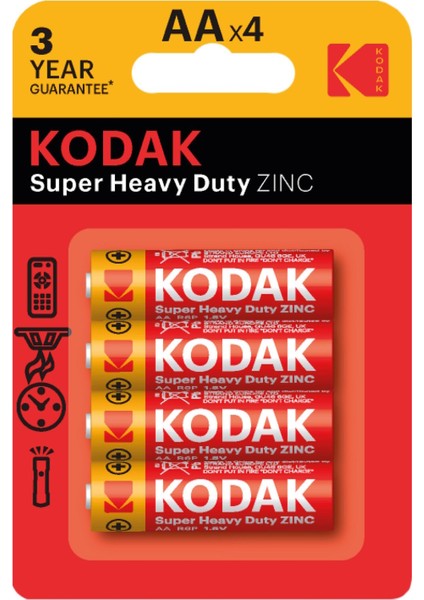 Çinko Karbon Kalem Pil Blister Aa 4'lü 3 Adet