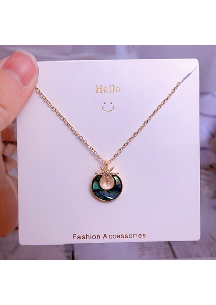 Yeni Avrupa ve Amerika Birleşik Devletleri Moda Lüks Niş Mücevher Deniz Dünyası Kolye Bakır Kaplama 18K Kolye Titanyum Çelik Köprücük Kemiği Zinciri (Yurt Dışından)