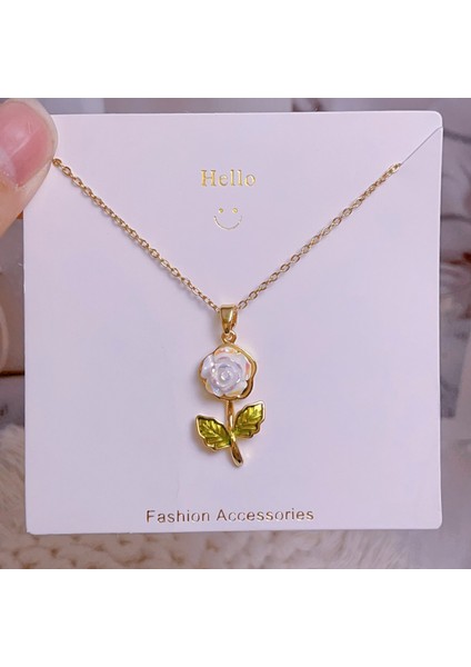 Yeni Bakır Kaplama Mikro-Set Zirkon Metin Tasarımı Moda Basit ve Çok Yönlü Kolye Ucu Kolye (Yurt Dışından)