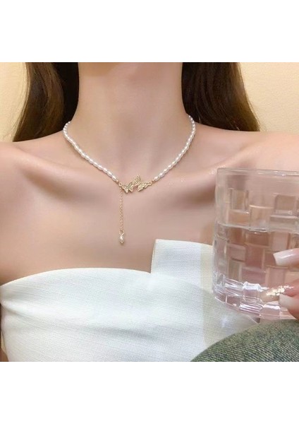 Yeni Ekleme Japonya ve Güney Kore Kolye Tasarım Duygusu Gelişmiş Hafif Lüks Niş Köprücük Kemiği Zinciri, Kadın Kolye (Yurt Dışından)