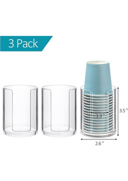 3 Adet Banyo Fincanı Dağıtıcı 3 Oz Tezgah Üstü Depolama Ağız Yıkama Bardak Tutucu, Plastik Küçük Tek Kullanımlık Kağıt Bardak Tutucular (Yurt Dışından) fırsatları