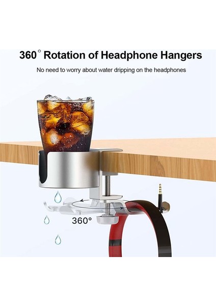 Masa Kupası Tutucu, 2&#39;si Masa Kupası Tutucu, Kulaklık Askı ile Masa Kupası Tutucu, Masa Veya Masa Gümüş Için Anti-Dökülme Bardağı Tutucu (Yurt Dışından) indirimleri