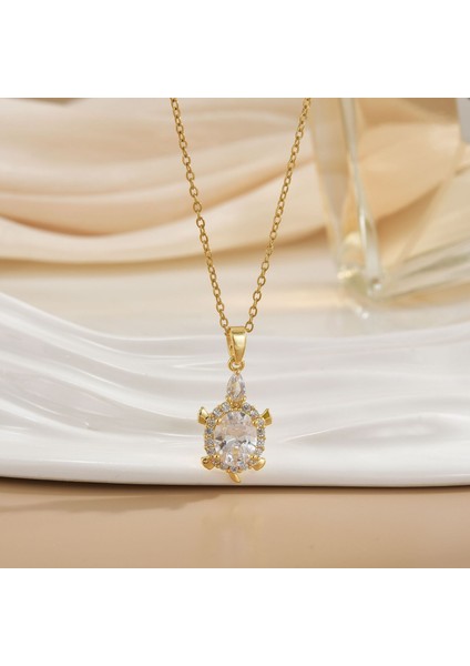 Yeni Çelik Köprücük Kemiği Zinciri Dönen Kolye Kolye Kadın Basit Yüz Aksesuarlı Hafif Lüks (Yurt Dışından)