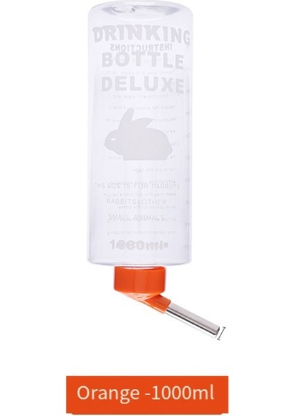 1000ML Küçük Hayvan Içme Çeşmesi Otomatik Içme Suyu Asılı Su Şişesi Kobay Için Uygun Turuncu (Yurt Dışından) indirimleri
