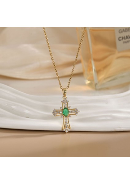 Yeni Avrupa ve Amerika Birleşik Devletleri Moda Lüks Niş Mücevher Deniz Dünyası Kolye Bakır Kaplama 18K Kolye Titanyum Çelik Köprücük Kemiği Zinciri (Yurt Dışından)