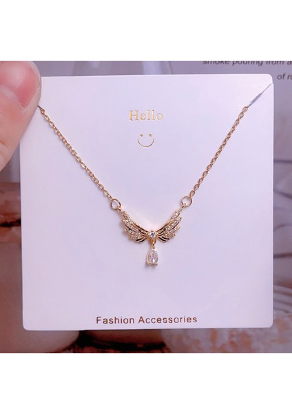 Yeni Bakır Kaplama Mikro-Set Zirkon Metin Tasarımı Moda Basit ve Çok Yönlü Kolye Ucu Kolye (Yurt Dışından)