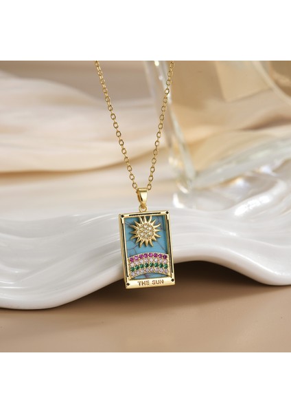 Yeni Bakır Kaplama Mikro-Set Zirkon Metin Tasarımı Moda Basit ve Çok Yönlü Kolye Ucu Kolye (Yurt Dışından)