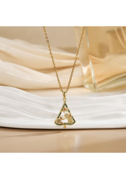 Yeni Basit Kakma Zirkonya Yay Kolye Kadın Basit Yüksek Sınıf Mücevher Duygusu Titanyum Çelik Renk Kaybetmez (Yurt Dışından)