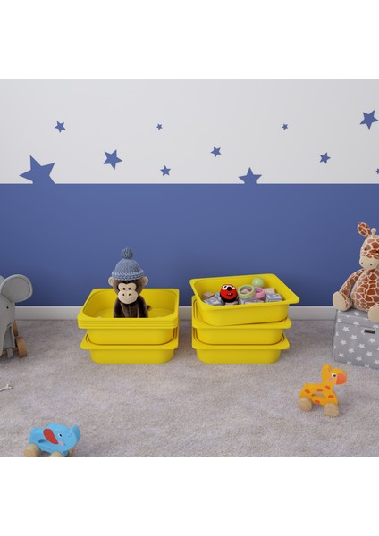 5 Adet Sarı Çok Amaçlı Saklama Kutusu - Oyuncak Sepeti 5KS5K indirimleri