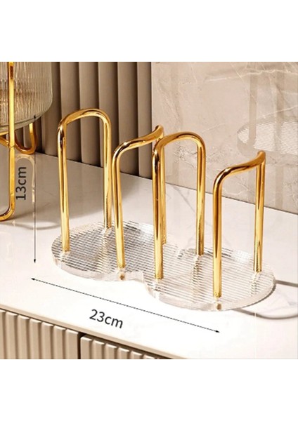 Lüks Kupa Depolama Tutucu Su Çay Bardağı Dispenser Raf Raf Raf Kupa Ekran Ev Organizatör Çift Bardak (Yurt Dışından) fırsatları