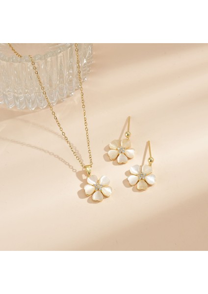 Yeni Basit Kakma Zirkonya Yay Kolye Kadın Basit Yüksek Sınıf Mücevher Duygusu Titanyum Çelik Renk Kaybetmez (Yurt Dışından)