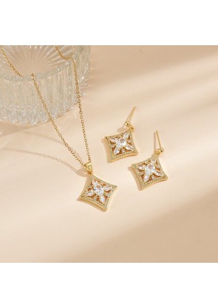 Yeni Basit Kakma Zirkonya Yay Kolye Kadın Basit Yüksek Sınıf Mücevher Duygusu Titanyum Çelik Renk Kaybetmez (Yurt Dışından)