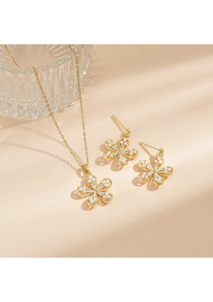 Yeni Basit Kakma Zirkonya Yay Kolye Kadın Basit Yüksek Sınıf Mücevher Duygusu Titanyum Çelik Renk Kaybetmez (Yurt Dışından)