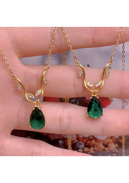 Yeni Bakır Kaplama Mikro-Set Zirkon Metin Tasarımı Moda Basit ve Çok Yönlü Kolye Ucu Kolye (Yurt Dışından)