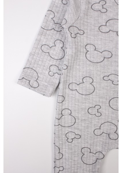 Yenidoğan Patikli Tulum Mouse Baskılı Çıtçıtlı Bebek Tulumu modelleri