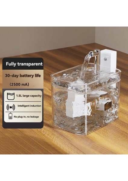 Otomatik Dolaşım Içme Suyu Dağıtıcı Çıkarılmış Kablosuz Indüksiyon Çeşmesi 1.5l Büyük Evcil Hayvan Su Çeşmesi A (Yurt Dışından) indirimleri