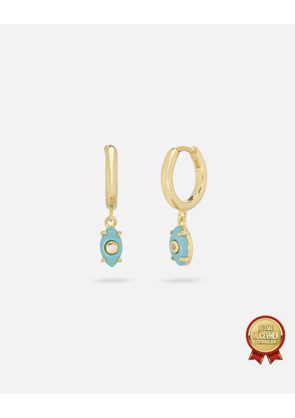 Firuze Taşlı Gümüş Göz Küpe