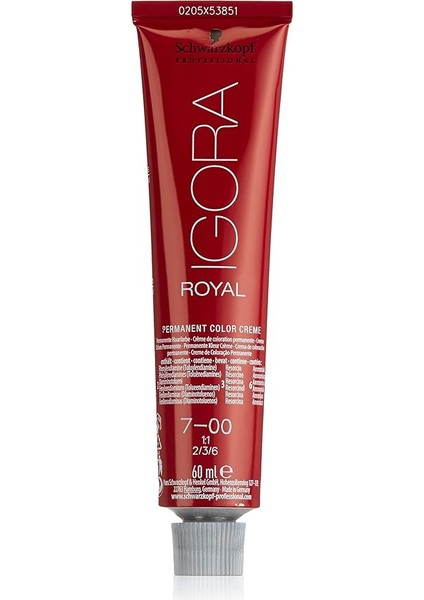 Professional Schwarzkopf Igora Royal 7-00 Kumral-Ekstra Doğal modelleri