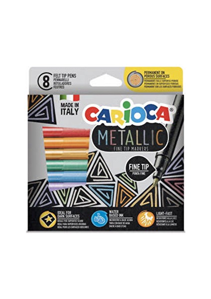 2 Adet Carioca Metalik Keçeli Kalem 8li