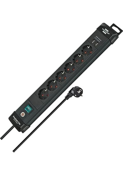 USB Şarj Işlevli Premium 6 Soketli Priz 3 mt Siyah modelleri