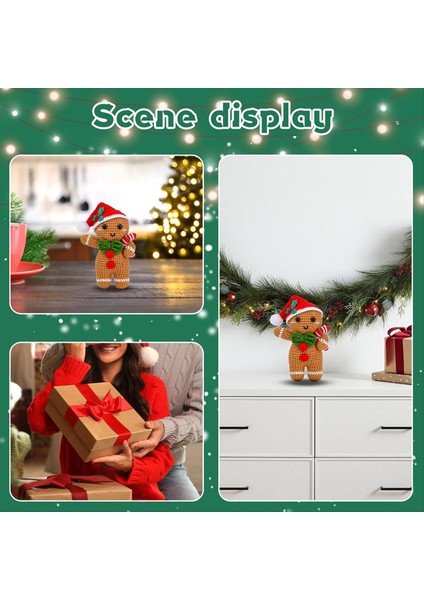 Noel Süslemeleri Örgü Iplik Iğneleri ile Noel Diy Tığ Işi Kiti Peluş Zencefilli Adam Bebek Kolay (Yurt Dışından) modelleri