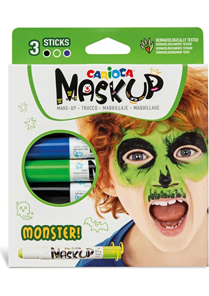 3 Adet Carioca Yüz Boyası 6g 3 Renk Monster