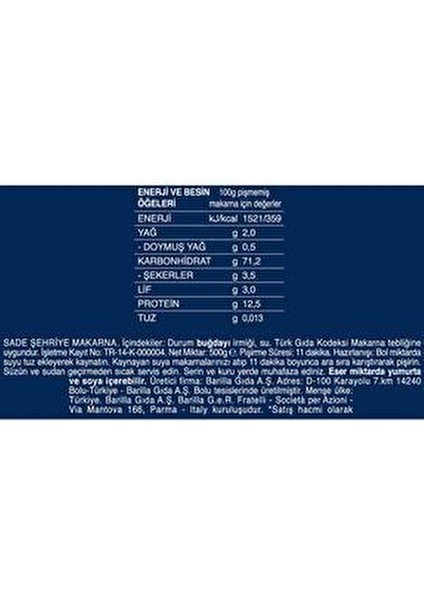 Risoni Arpa Şehriye 500 Gr Yüksek Kaliteli Durum Buğdayından İtalya Üretimi modelleri