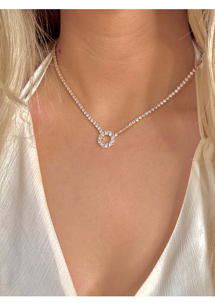 Çelik Dönmeyen Su Yolu Kolye Zirkon Taşlı Kolye modelleri