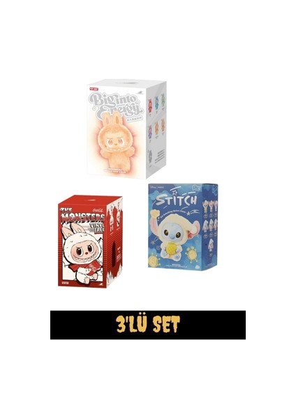 Labubu,stitch,cola 3'lü Set
