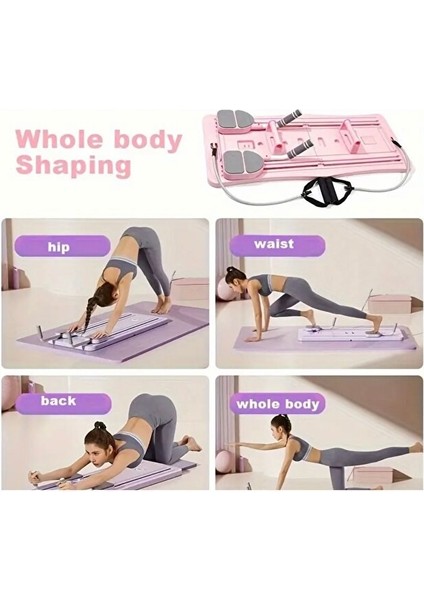 Pilates Tahtası Seti Reformer Etkili Çok Amaçlı Direnç Lastikli Diz Minderli Ev Tipi Pilates Aleti fırsatları