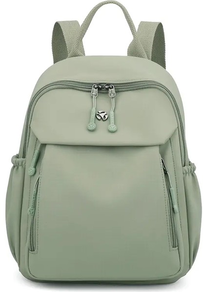 Yeni Yüksek Kaliteli Naylon Kadınlar Arka Paketi Düz Renkli Su Geçirmez Seyahat Sırt Çantası Gündelik Okul Çantaları Kız Omuz Çantası Kese Bir Dos Rengi: Yeşil (Yurt Dışından)