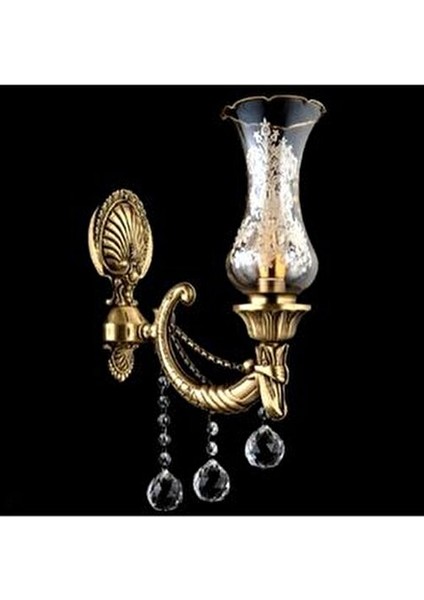 Taşlı Duvar Aplik Eskitme Metal Gövde E-14 Duy Her Yöne Işık 30 cm fiyatları