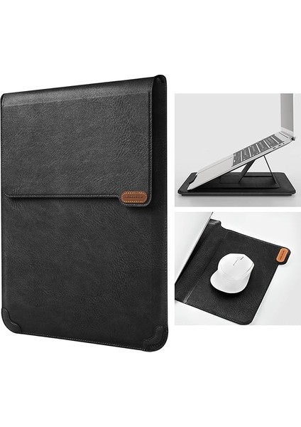 Dizüstü Bilgisayar Kılıfı Laptop Standı, 13-14 Inç Bilgisayar Darbelere Dayanıklı Çanta 13 Inç MacBook Pro ve MacBook Air, Xps 13, Surface Book 13,5 Inç, iPad Pro 12,9 Inç, Siyah Doku