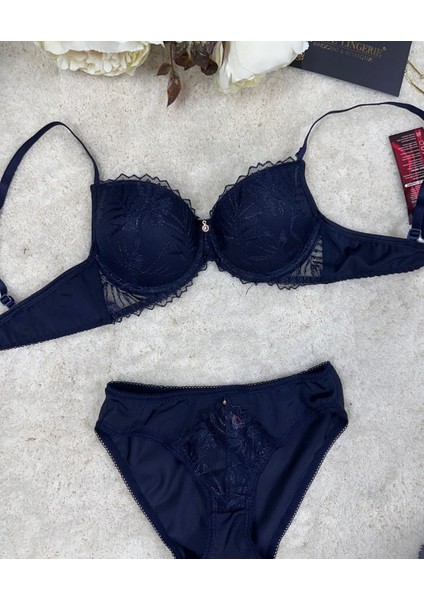 Le Jardin Parlak Simli Ipli Brodeli Push-Up Sütyen Külot TAKIM-5065 fiyatları