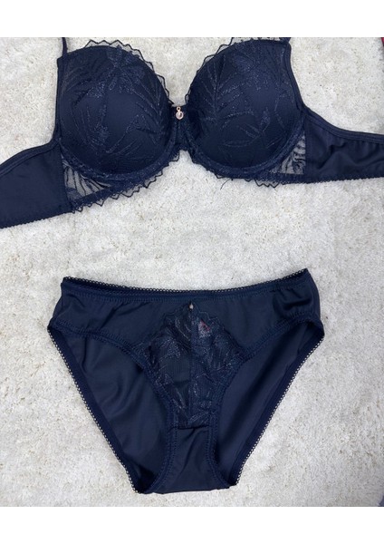 Le Jardin Parlak Simli Ipli Brodeli Push-Up Sütyen Külot TAKIM-5065 indirimleri