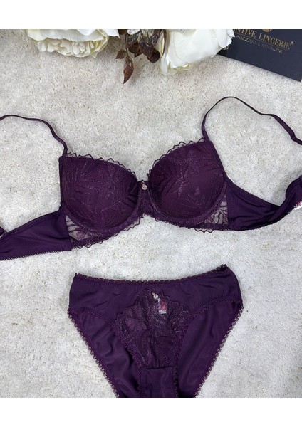 Le Jardin Parlak Simli Ipli Brodeli Push-Up Sütyen Külot TAKIM-5065 fiyatları
