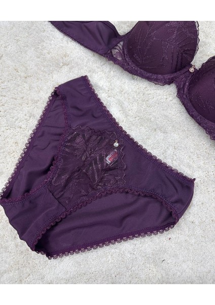 Le Jardin Parlak Simli Ipli Brodeli Push-Up Sütyen Külot TAKIM-5065 fırsatları