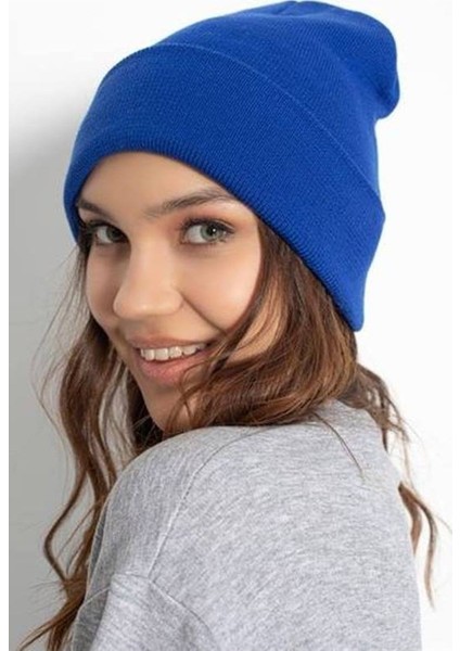 Klasik Spor Katlamalı Yünlü Triko Düz Bere