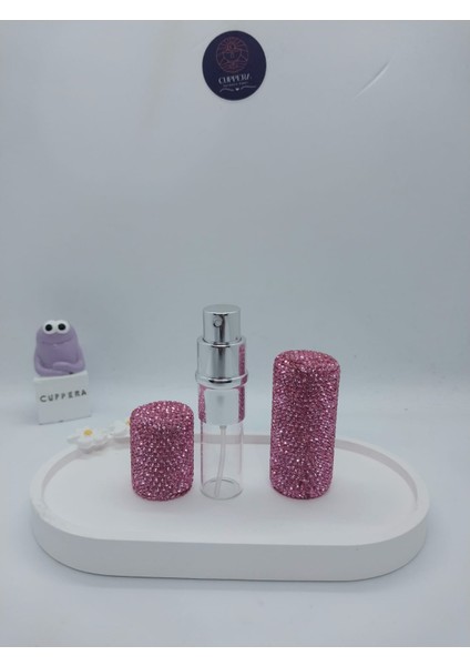 Parıldayan Elmas İşlemeli Mini Doldurulabilir Parfüm Şişesi 10 ML (Pembe) indirimleri
