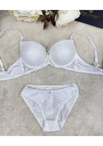 Le Jardin Parlak Simli Ipli Brodeli Push-Up Sütyen Külot TAKIM-5065 fiyatları