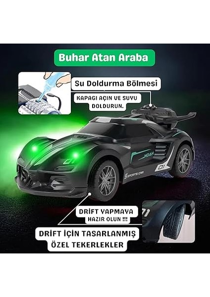 Uzaktan Kumandalı Şarjlı Duman Çıkartan Işıklı Araba Buhar Çıkartan Drift Atan Araba fırsatları