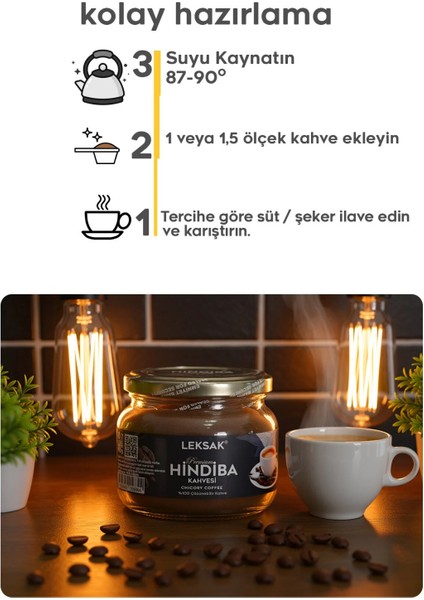 Hindiba Kahvesi 150 gr Premium Taze Öğütülmüş Doğal Cam Kavanoz'da 60 Kullanım 1 Ay Form & Keyif fırsatları